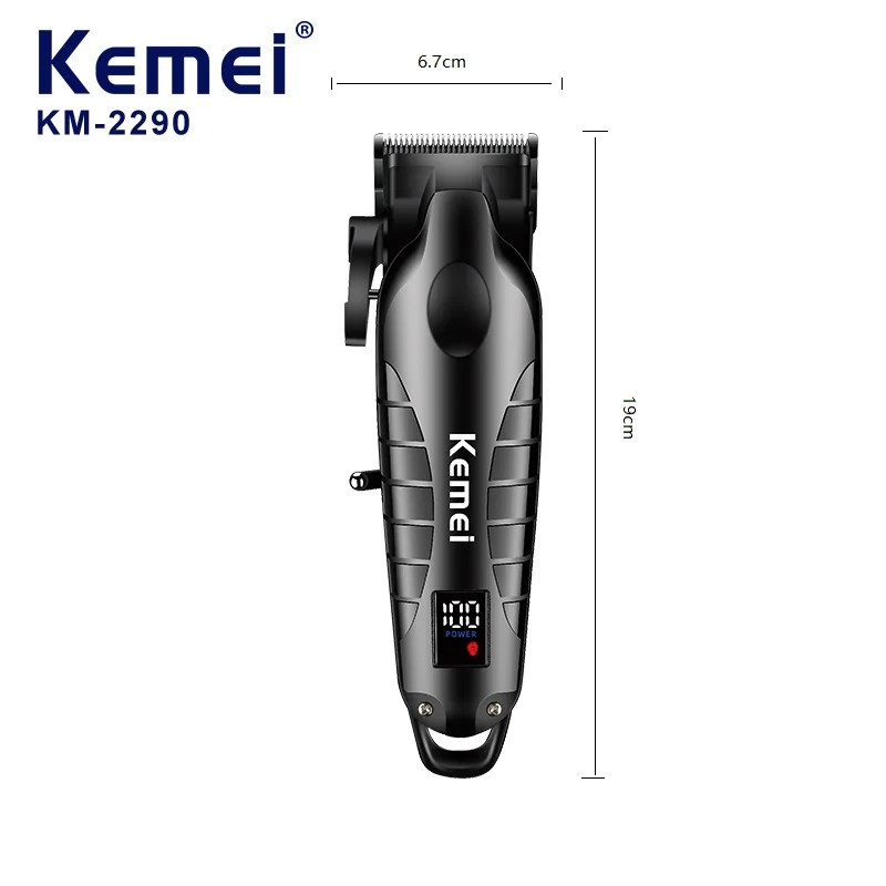 Kemei Professional Electric Clipper LCD Rechargeable Full Alloy Forging of The Fuselage Large Power Long Capacity KM-2290