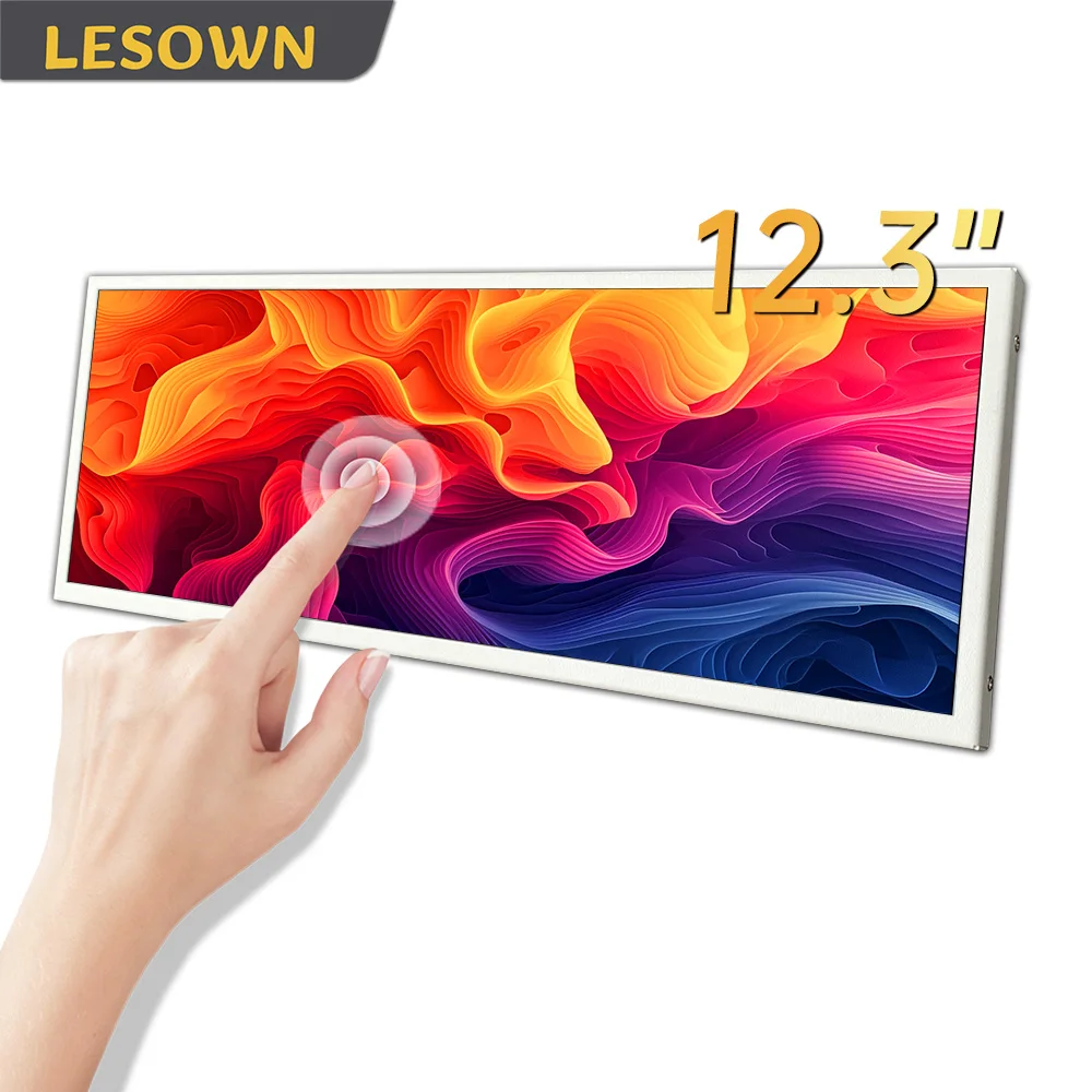 

Портативный дисплей LESOWN 12,3 дюйма для розничных магазинов, внешний монитор с HDMI, решение с одним кабелем для Windows и Mac OS