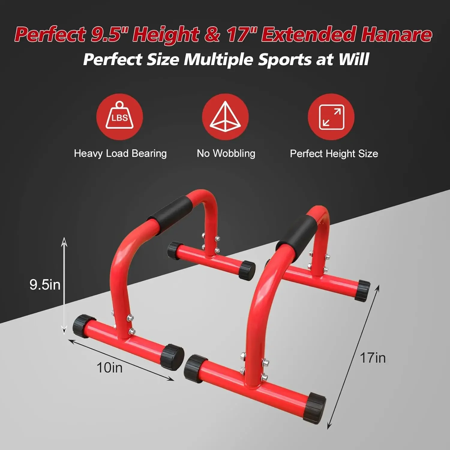 Dip Stand Station Adjustable Height Dip Station for Strength Training Heavy Duty Steel Parallel Push Up Stand