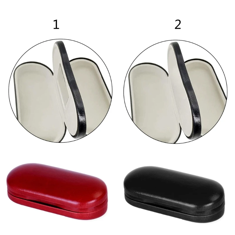 Dual- Glasses Case Double Eyeglasses Case For 2 Pair Eyeglasses Holder Portable Glasses Case Double Layer Glasses Case