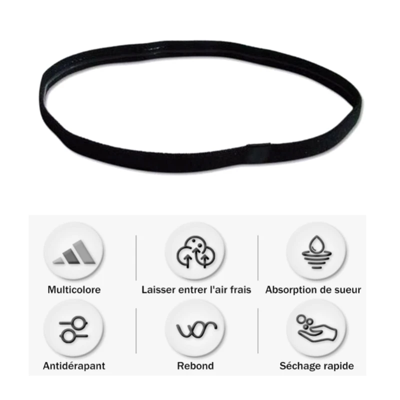 

Sports Headbands for Women Hair, Elastic Sports Hairbands Non-Slip Thin Football Headbands Running Hairbands Sweatbands