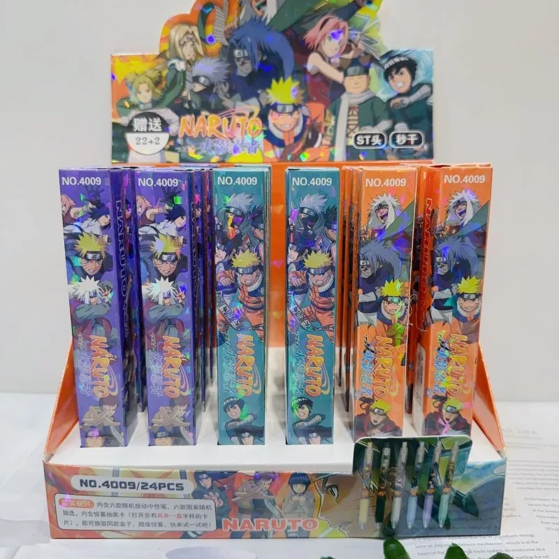 Naruto New Press Pen for School Students, Quick Drying Neutral Pen 0.5mm Anime Vortex Naruto Sasuke Kakashi Sakura Surprise Gift