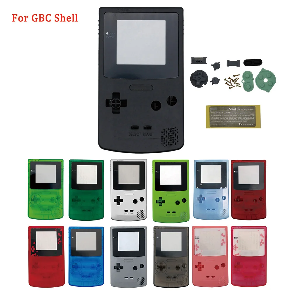 Новый высококачественный пластиковый оригинальный корпус для Game Boy, сменный цветной корпус с кнопкой, проводящий клей и наклейки