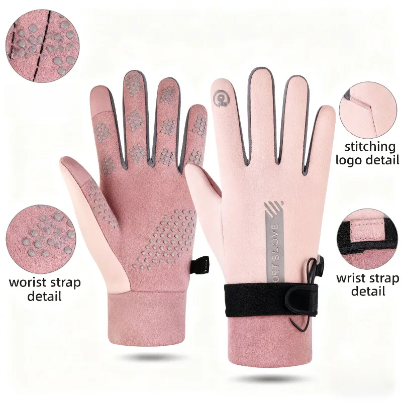 Women's Touchscreen Thermal Gloves - Anti-Slip Outdoor Sports Running Gloves Winter Cold Weather Warm Gloves