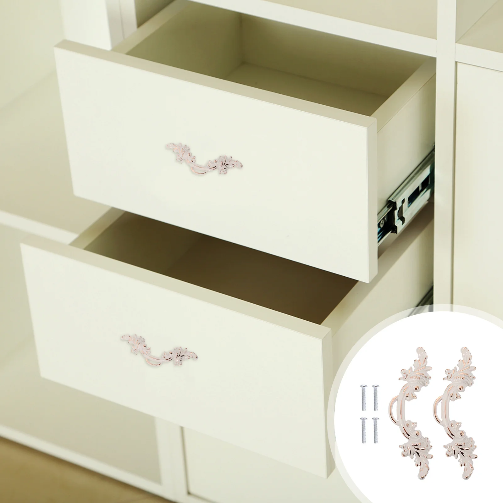 

2Pcs European Vintage Zinc Alloy Cabinet Door Handles Durable Wardrobe Drawer Kitchen Pulls Door Handle Cabinet Handle