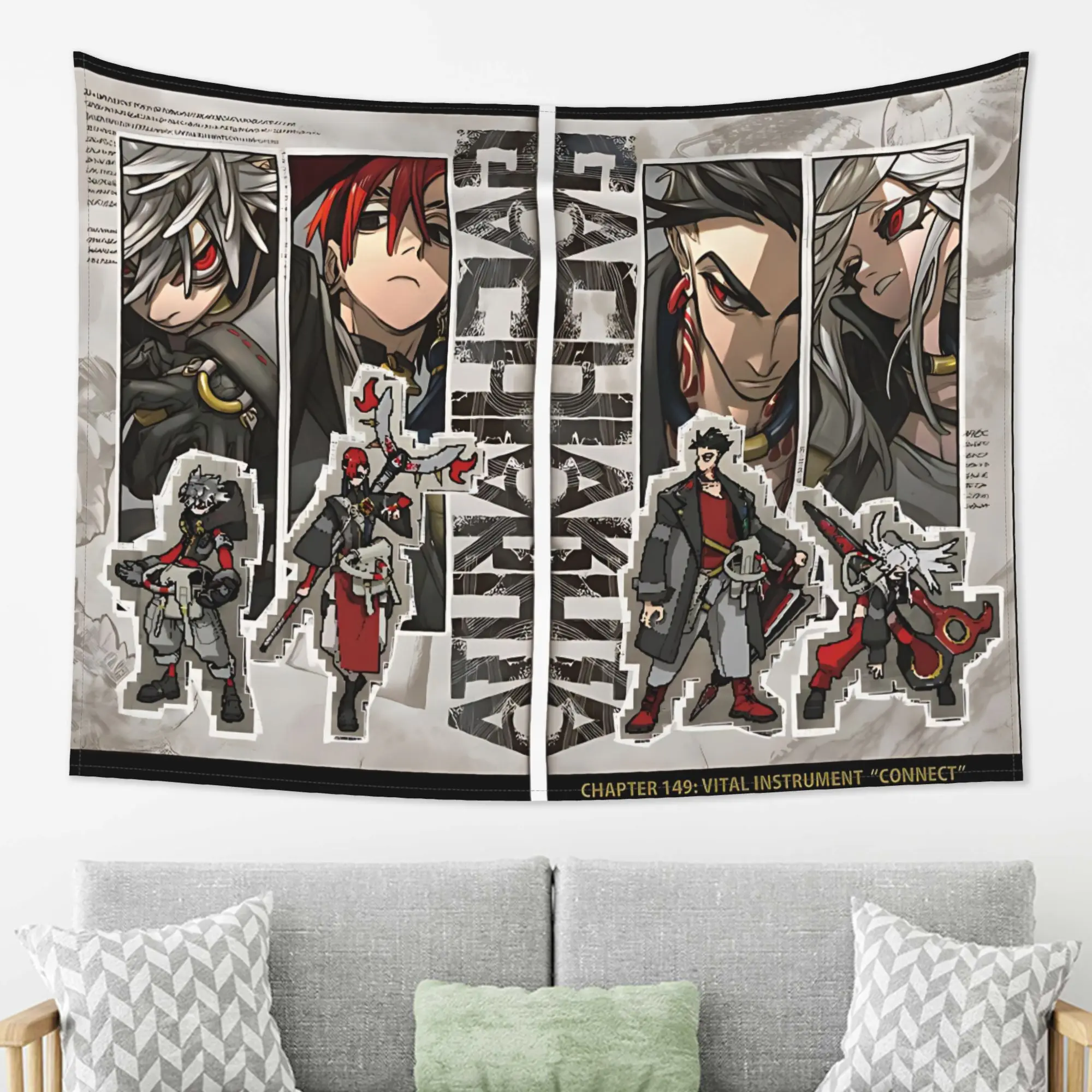 Anime Action Figure Duo Decor Tapestry Wall Hanging Decorative Wall Cloth for Living Room Bedroom Dorm Room Decor