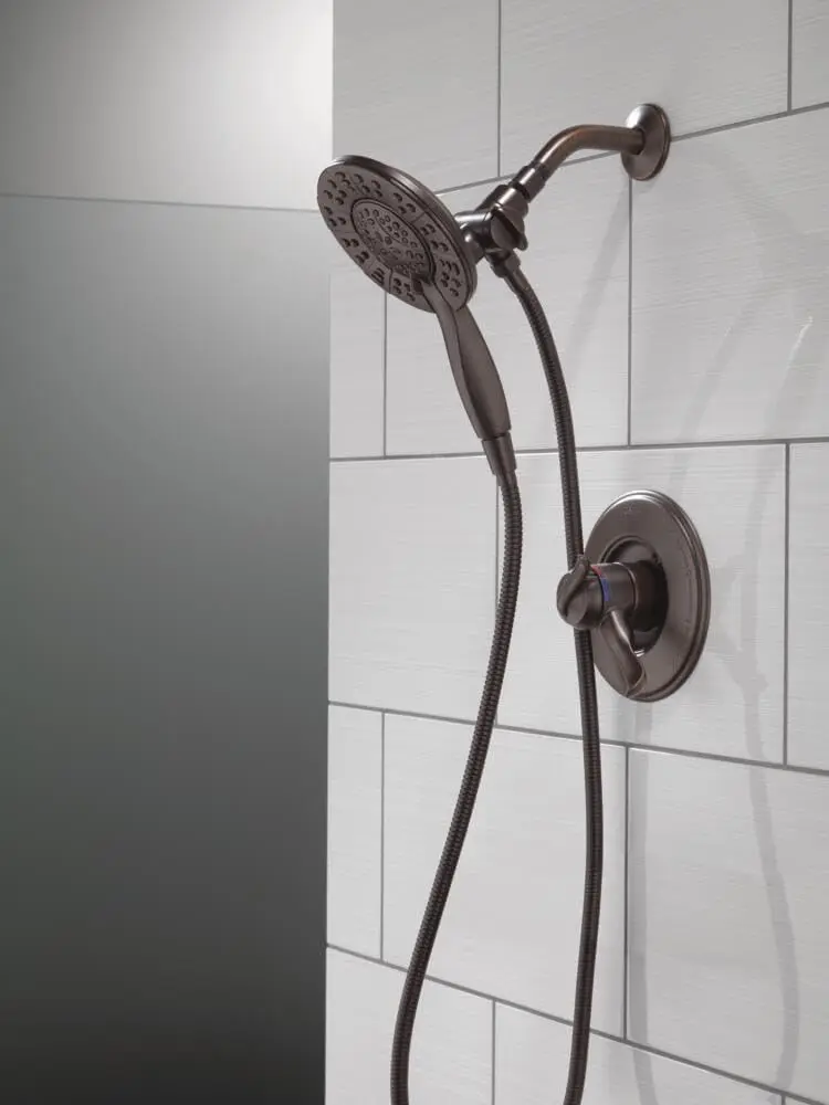 Delta Faucet 4-Spray In2ition Dual Shower Head with Handheld Spray, Oil Rubbed Bronze Shower Head with Hose, Showerheads