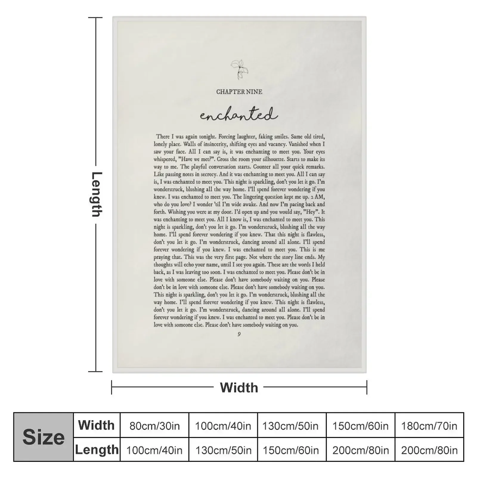Enchanted Lyrics Throw Blanket Quilt cosplay anime Heavy Shaggy Bed covers Fashion Sofas Blankets
