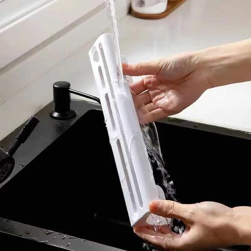 Wall-Mounted Kitchen Rack Knife Holder Storage Shelf With 6 Hooks Cutlery Organizer Household Replacement Parts White