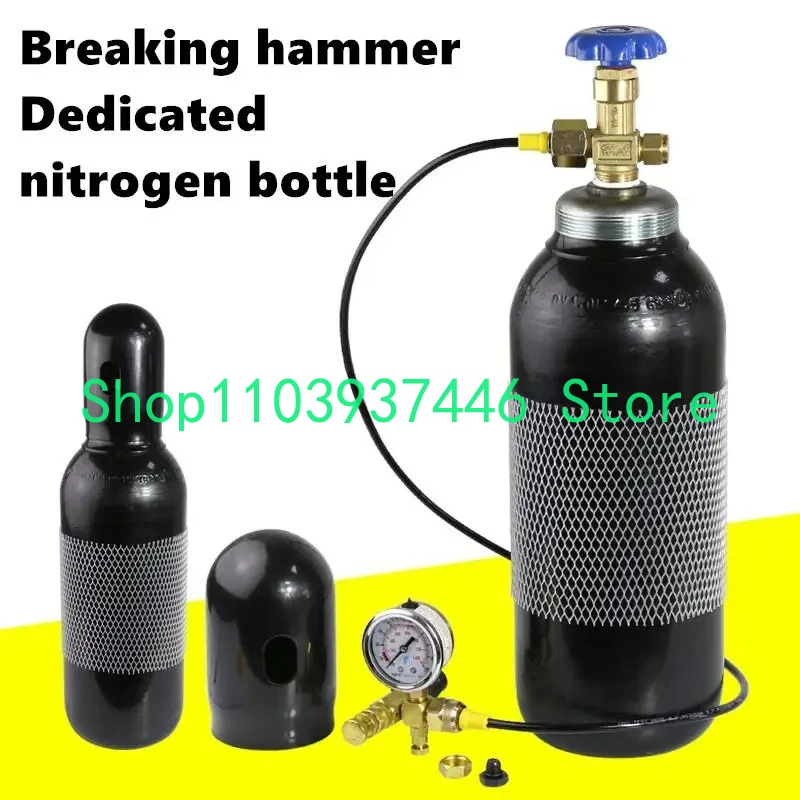Nitrogen Cylinder for Excavator Breaker, Gun Head 4L 8L Inflatable Steel Cylinder, Nitrogen Meter, High Quality Nitrogen Valve