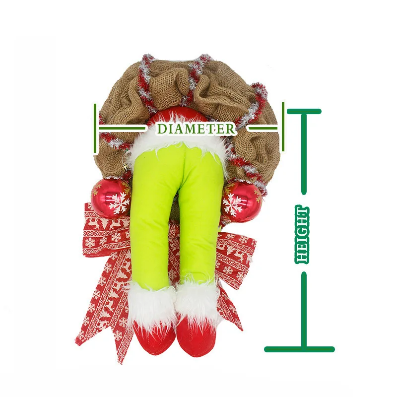 

Christmas Creative Wreath Santa Legs Garland Front Door Wreath Merry Christmas Decorations For Home Hanging Pendants