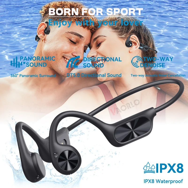 

Bone Conduction Headphones Bluetooth 5.4 Wireless Earphone IPX8 Waterproof for Swimming Sports Support MP3 Player With 32G RAM