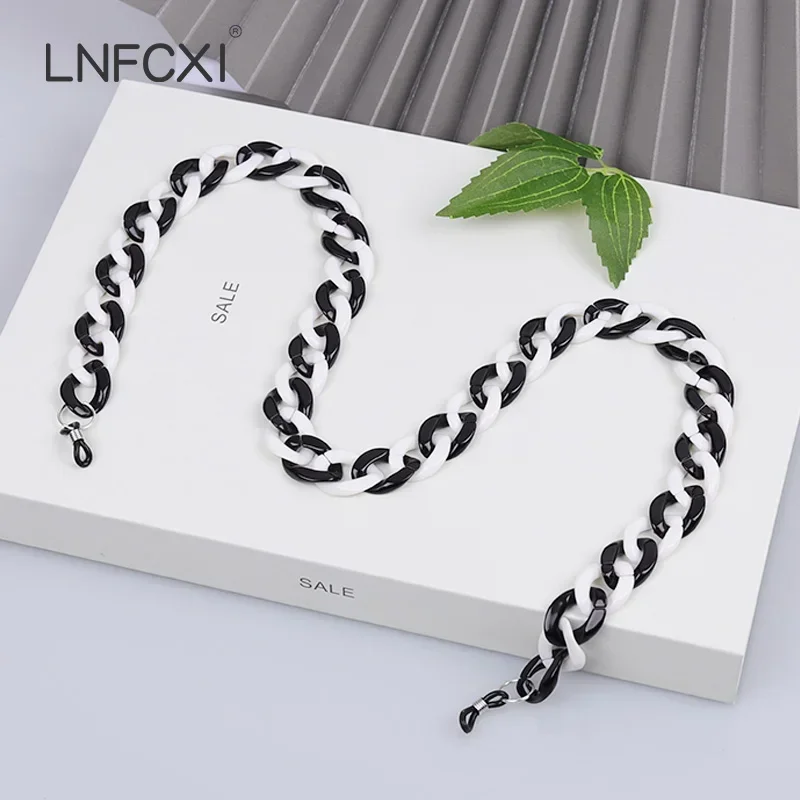 Black Fashion Acrylic Sunglasses Chains Lanyard Women Anti-slip Reading Glasses Chain Cord Holder Neck Strap Rope New