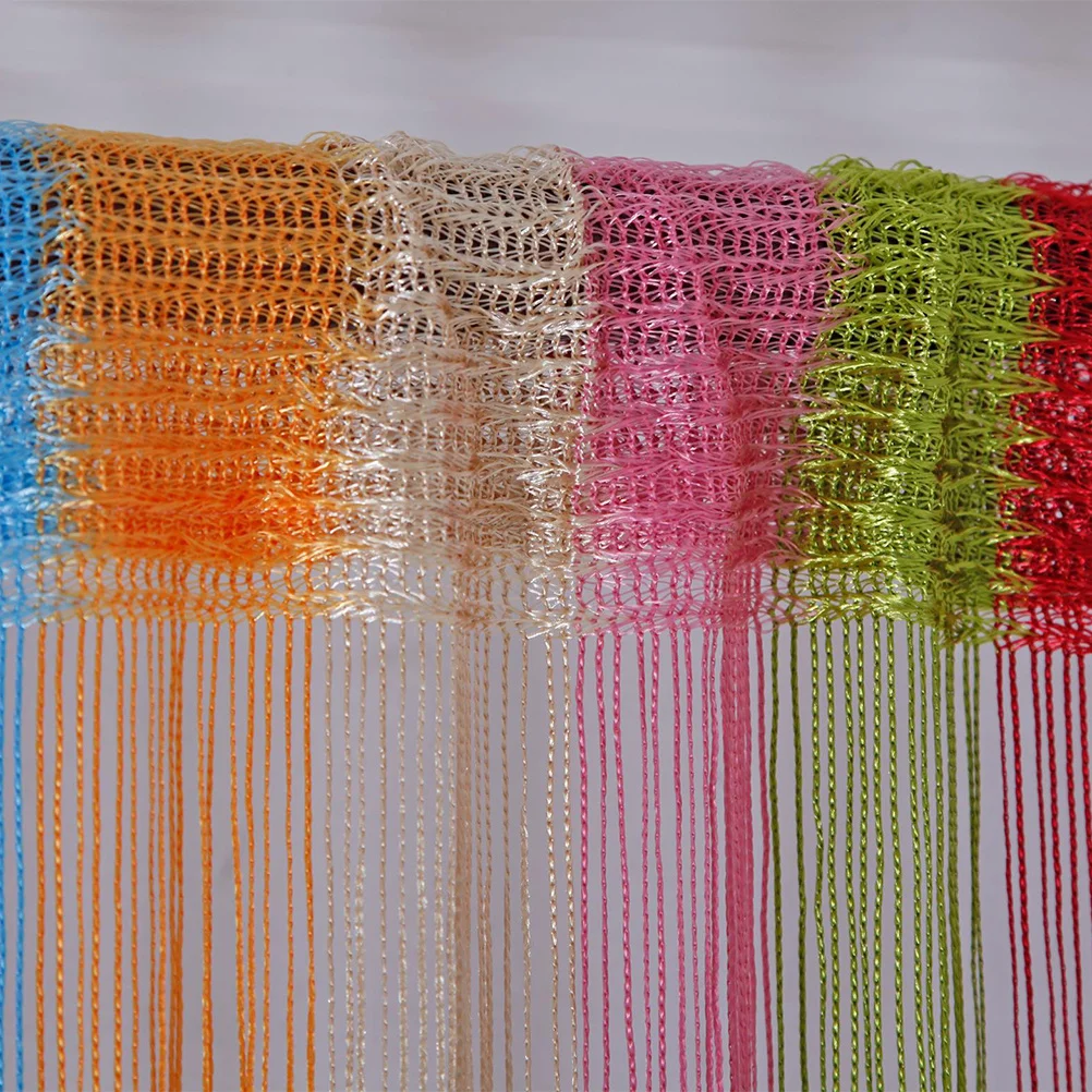 

Colorful String Curtains 100x200cm Multicolored Seven Colors Decorative Drapes for Bedroom Living Room Divider