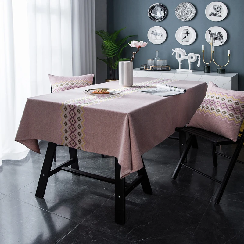 

JY23-ANew Home Textile Tablecloth Solid Color Jacquard Kitchen Desktop Tassel Decorative Table Cloth