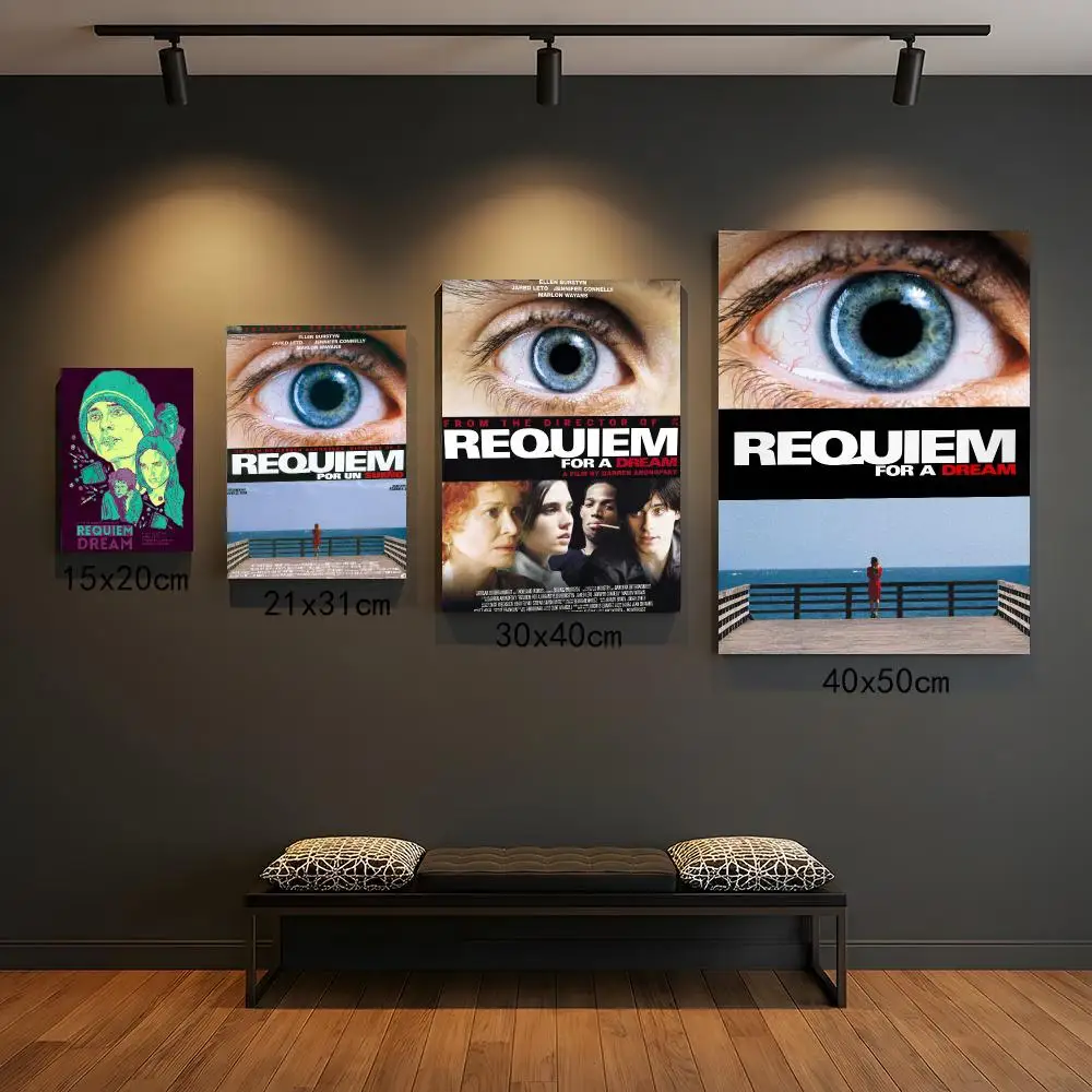 classic movie R-Requiem for a Dream-M Poster Peel and Stick Wall Art for Cafe Office Bar and Home Decoration