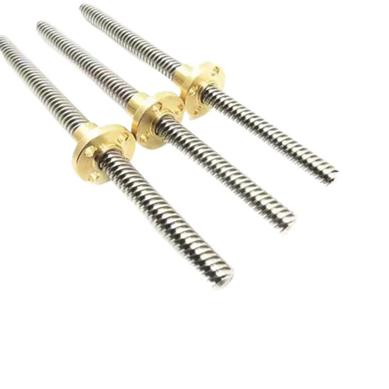 T8 lead screw Left-hand thread lead2/3/8mm 304 stainless steel T8 trapezoidal reverse left-hand screw and reverse copper nut