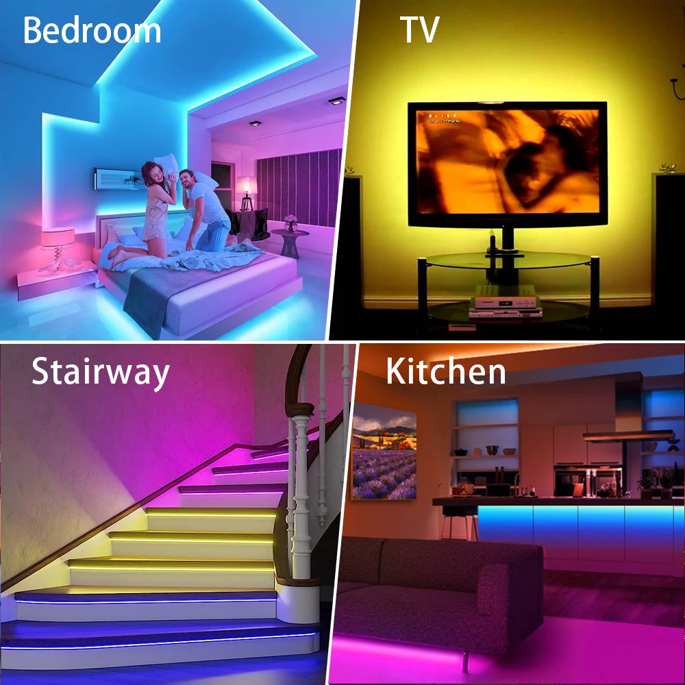 LED Strip Light Bluetooth 5V USB 5050 RGB Flexible LED Lamp Tape Ribbon Remote Control TV Desktop Screen BackLight Diode Tape