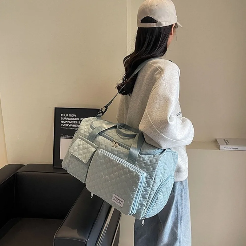 بسيطة مبطن حقيبة سفر واق من المطر أكسفورد الرطب الجاف فصل الرياضة حمل حقيبة واحدة الكتف المنظم الأمتعة حقيبة فتاة
