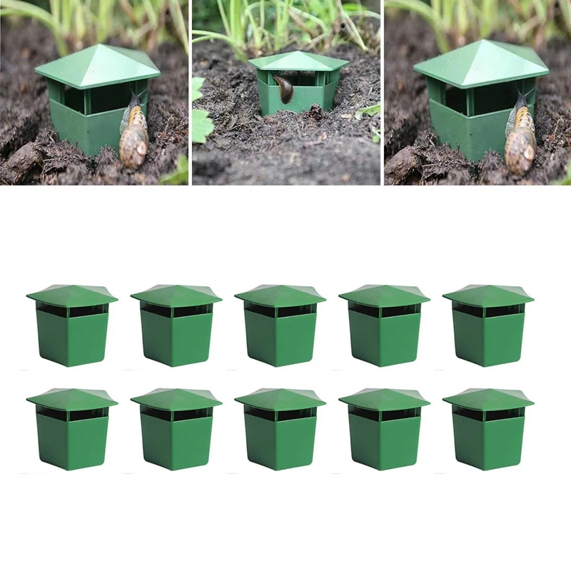 

10Pcs Reusable Bait Snail Traps Garden Pest Catch Trap Safe Gardening Slugs Snails Catcher Eco-Friendly Snail Cages