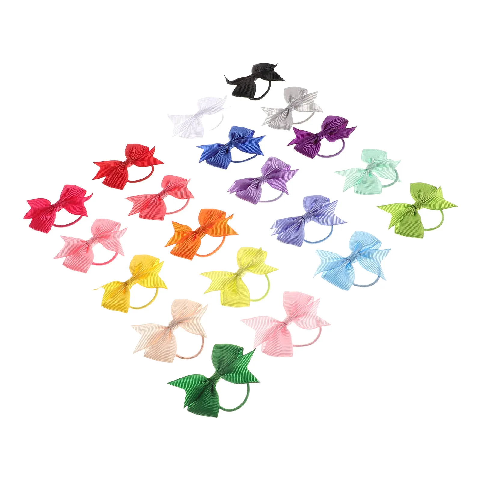 Baby Hair Bows Elastic Ties Soft Mini Bow Strong Hold No Damage No Slip Ponytail Holder for Infants Toddlers Daily Use Hair