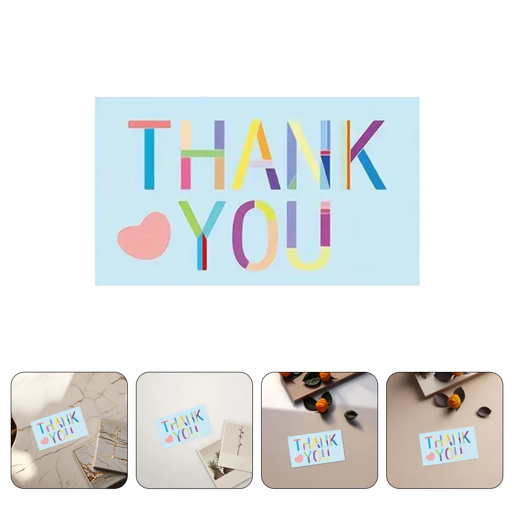

300 шт. пустые открытки с благодарностью, красочные благодарственные оптом с конвертами, бумажные мини-карточки