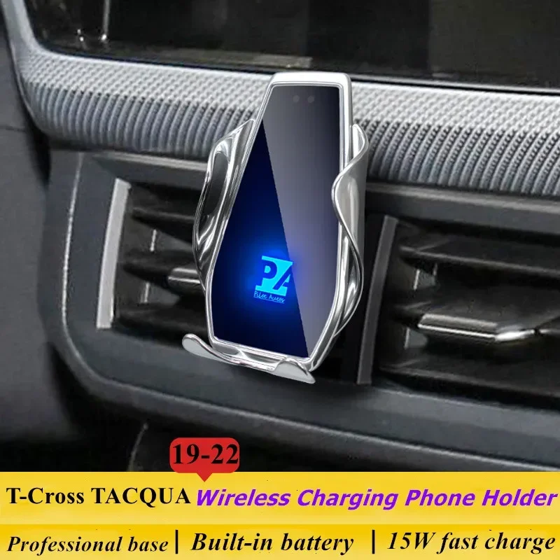 2019-2022 For VW T-Cross TACQUA Mobile Phone Holder Wireless Charger Car Mount Navigation Bracket GPS Support