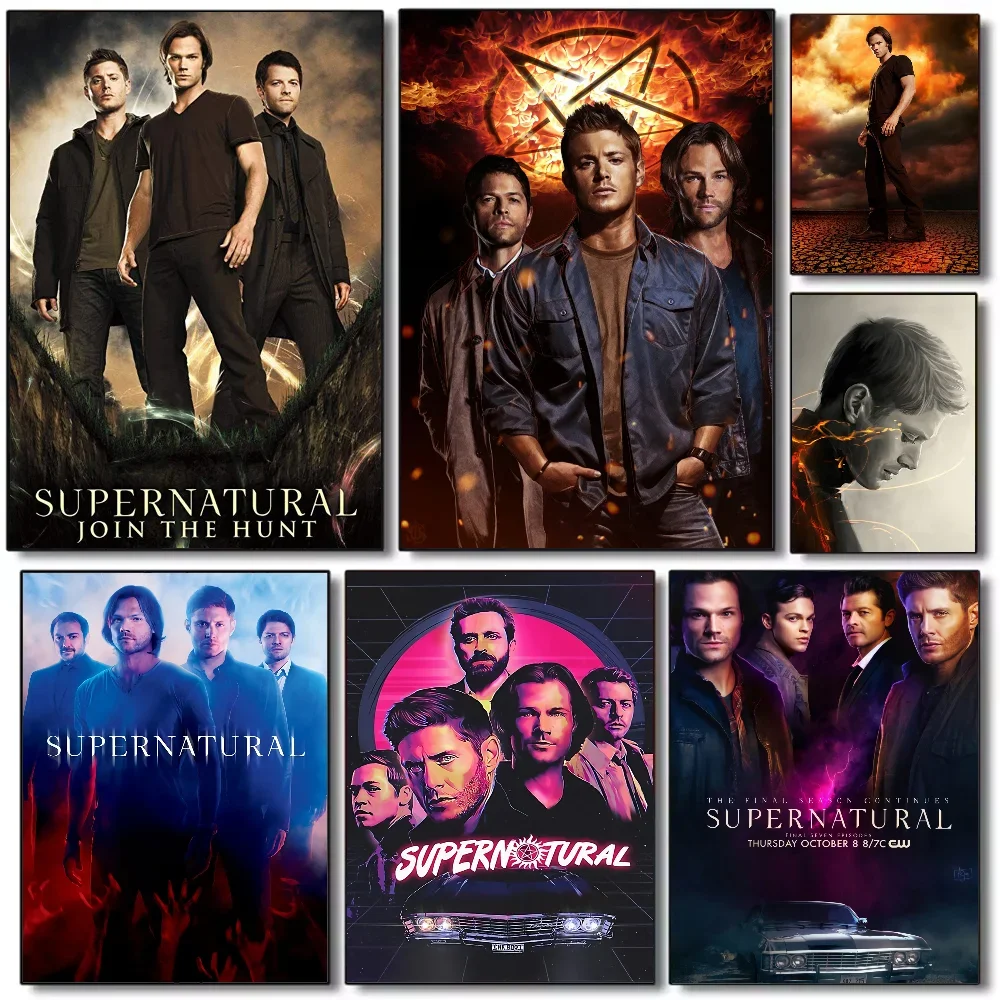 Supernatural TV Series Poster Art HD Waterproof Wall Sticker for Living Room Bedroom Decor Aesthetic Bar Decoration