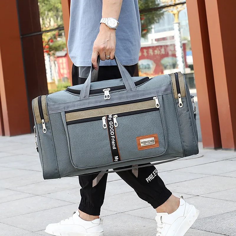 

Men Travel Canvas Bag Large Capacity Travel Handbags Portable Outdoor Carry Luggage Bags Women Weekend Duffle Bags