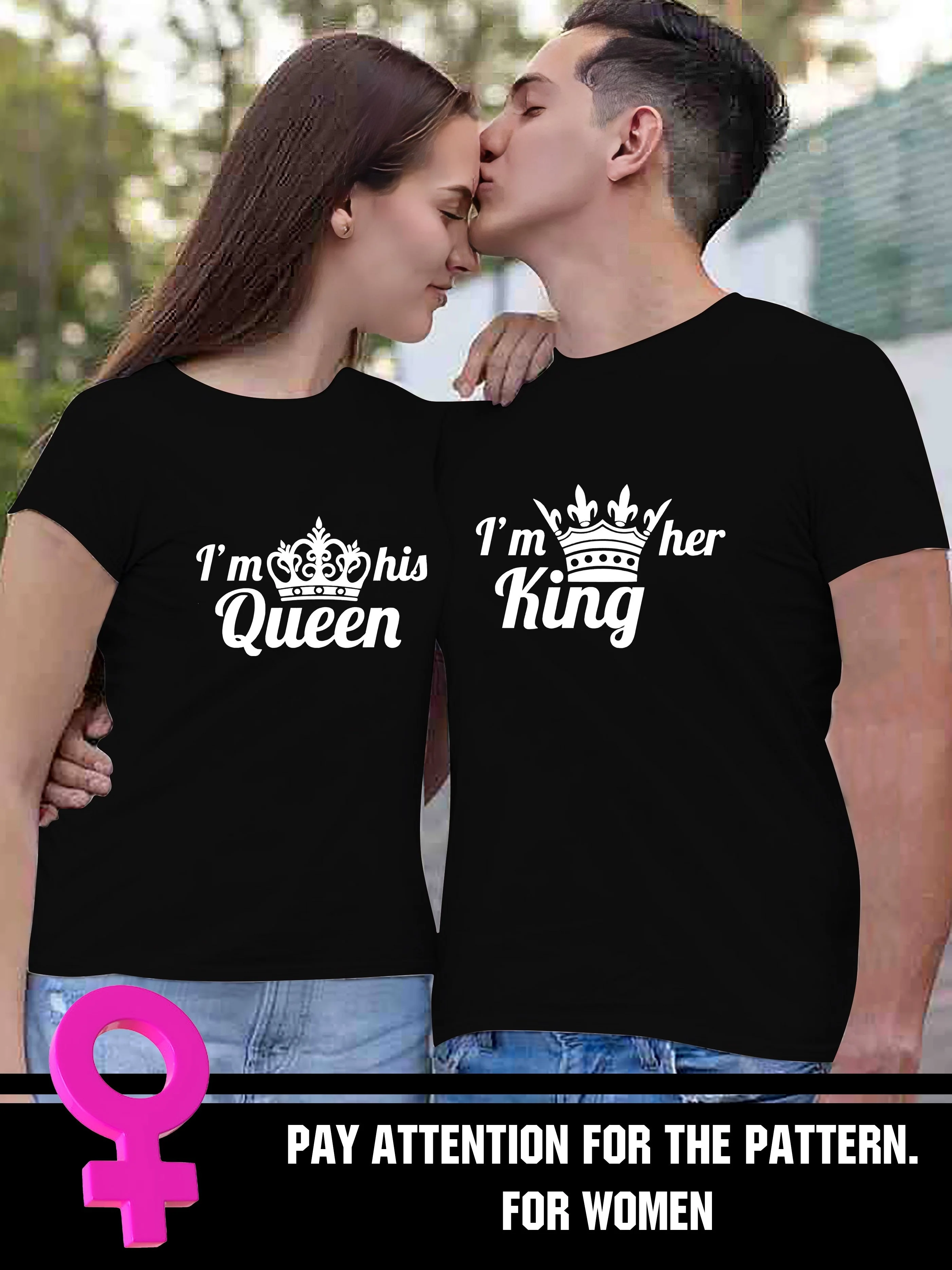 

1 шт. узор влюбленных, футболка с принтом «Корона любви», футболки для мужчин, повседневная летняя футболка с коротким рукавом