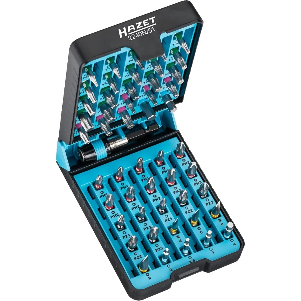

HOME BitE-Box 2240N/51 I 51-piece screwdriver bit set, drive: Pozidriv, hexagon 6.3 (1/4 inch), Phillips, Tamper Resistant TORX