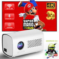 Support 4K Projector 1080P Full HD Portable Projector 240ANSI Android 9.0 LED Projection TV 5G WiFi6 BT5 Home Theater Projector