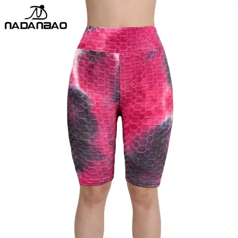 

Nadanbao Fashion Ink Jacquard Tie-Dye Bubble Shorts Yoga Pants Fitness Sports Pants Women's Tight 2025 Summer Women's Clothing
