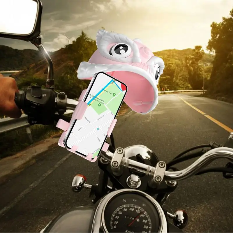 Phone Mount For Motorcycle Waterproof Stable Phone Holder With Lion Hat Navigation Stand With Strong Spring Arm Multifunctional