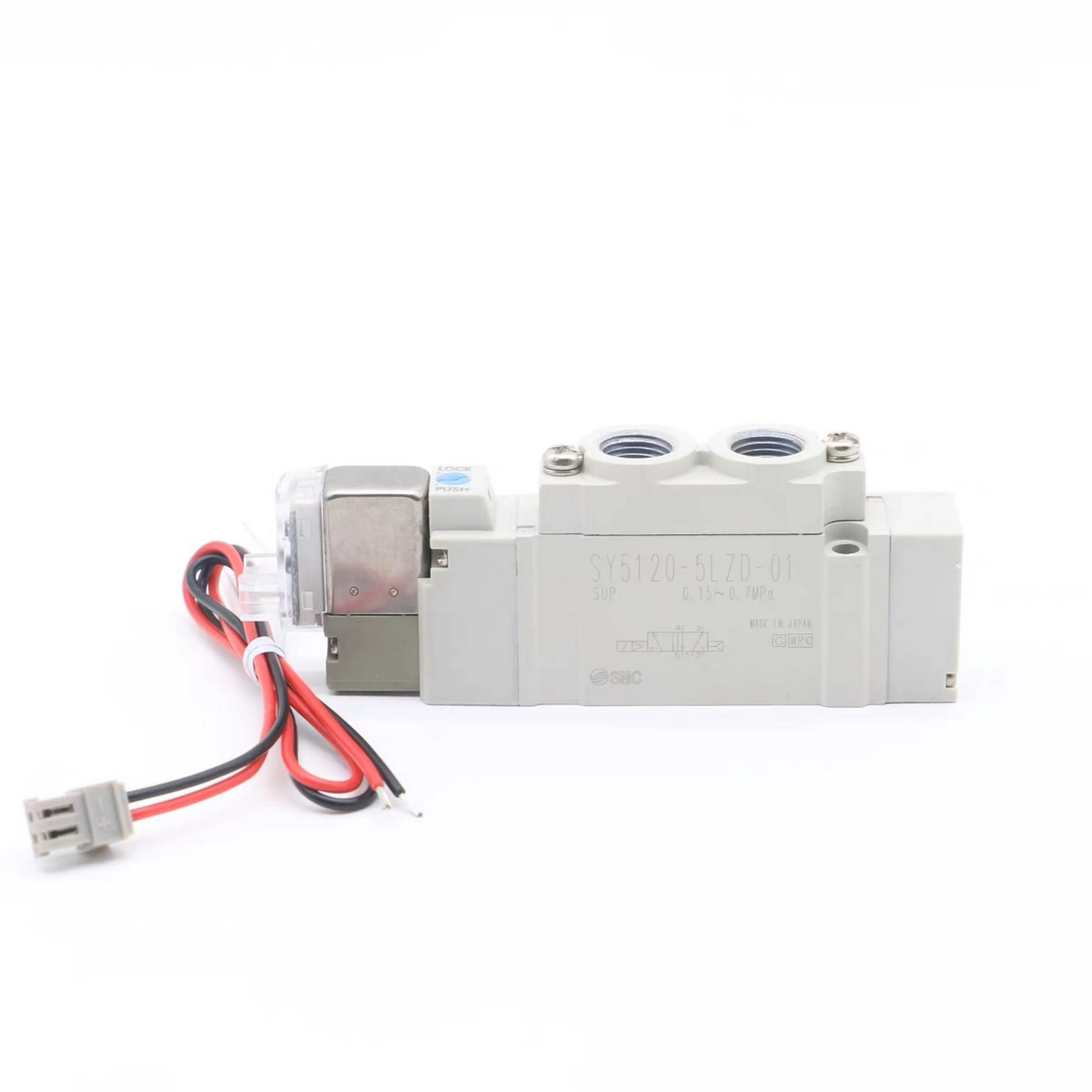 SMC-Válvula Solenoide de SY3320-6LZD-M5, centro cerrado de 3 posiciones, DC12V, M5 x 0,8