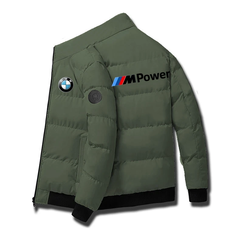 BMW Mens Winter Jackets and Coats Cotton Outerwear Clothing 2025 New Parkas Jacket Men's Windbreaker Thick Warm Male M-5XL