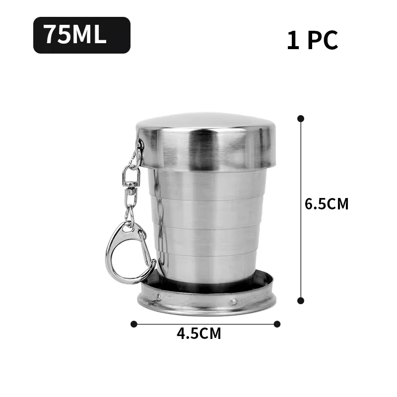 250ml Edelstahl versenkbare Tasse Outdoor-Reise Toiletten artikel Tasse tragbare kreative Kompression becher Mini handliche Tasse Falt becher