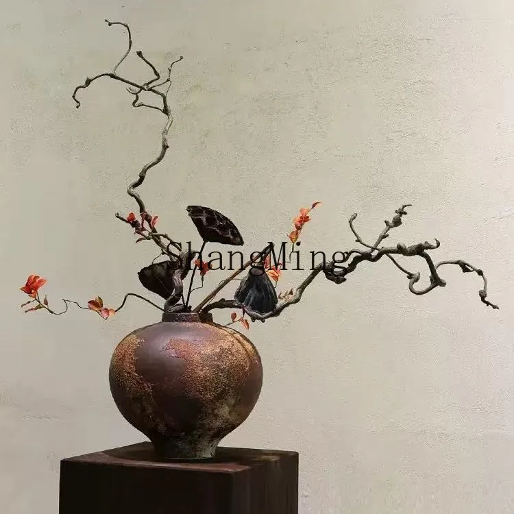 

SM retro desktop vase living room with dried flowers B & B tea room new Chinese entrance zen ornament