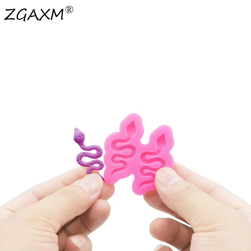 LM 58-DIY Snake earrings Silicone Mold shaker resin polymer clay Animal Jewelry Mold Cake Candy Cookies chocolate Silicone Mold