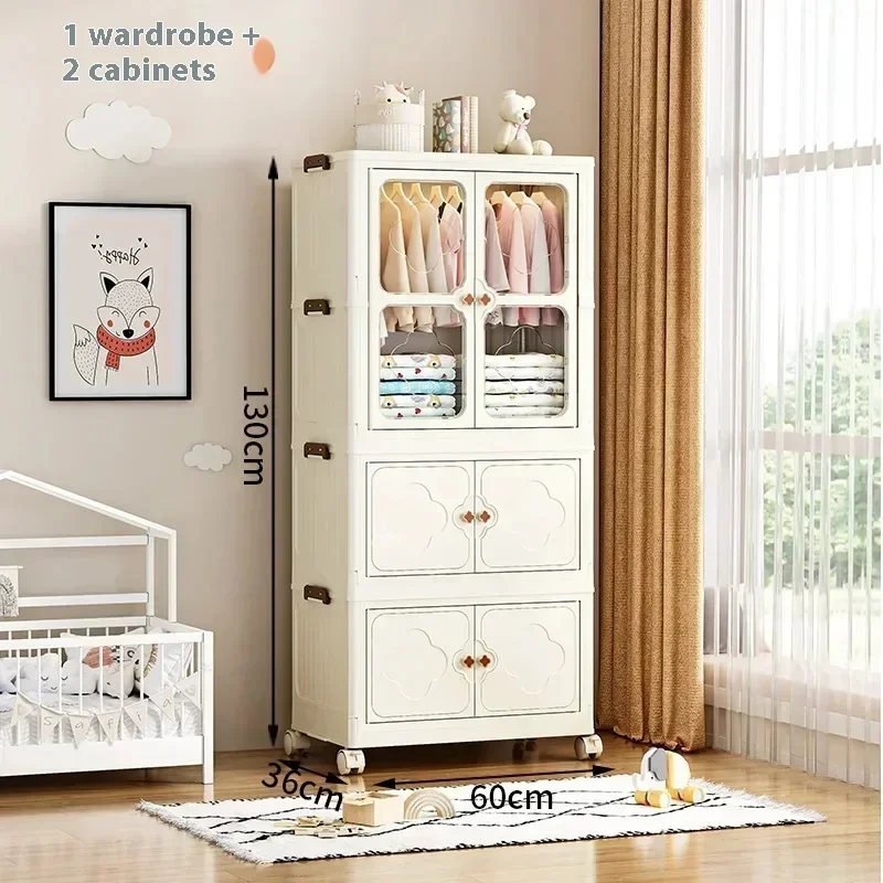 Plastic Folding Wardrobe Storage Portable Clothes Women Wardrobe Items Dividers Large Capacity Folding Finishing Wardrobearmoire