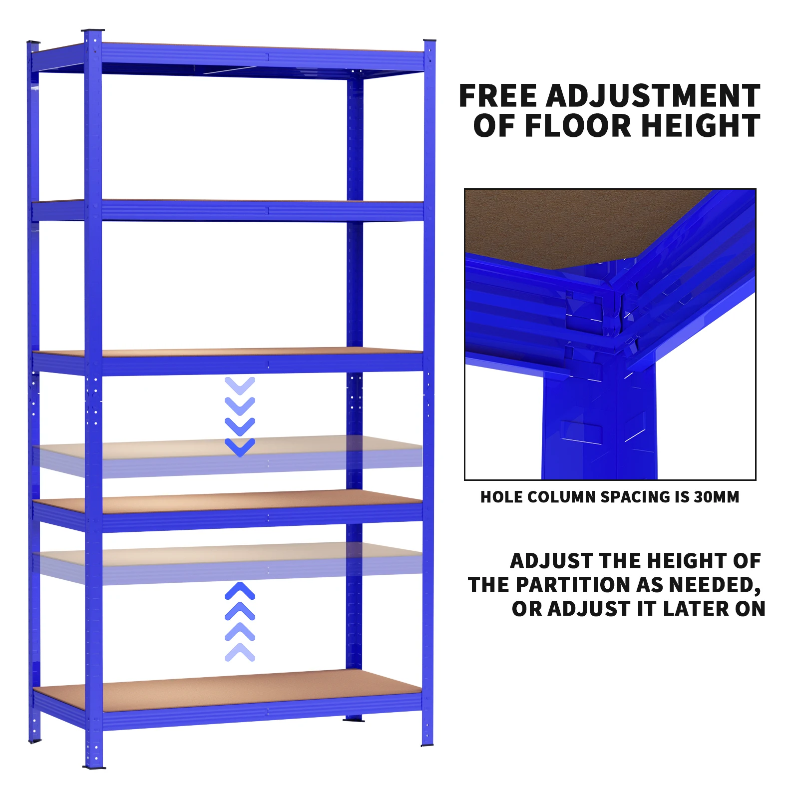 BRIEFNESS 200x100x50cm 5 Layers Adjustable Metal Shelving Unit 875KG Load, Workshop Warehouse Boltless Garage Storage Rack
