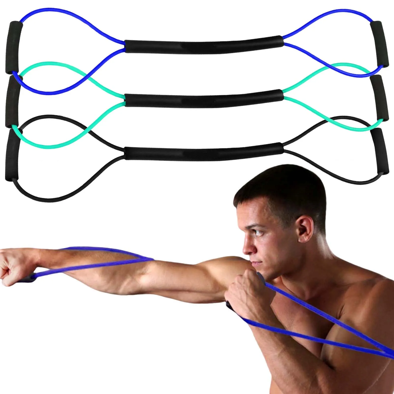 Boxing Resistance Band แถบยืดหยุ่นเชือกความเร็วการฝึกอบรม Nonslip โฟมฝาครอบ ARM Strength Training Home GYM การออกกําลังกาย Tension Band