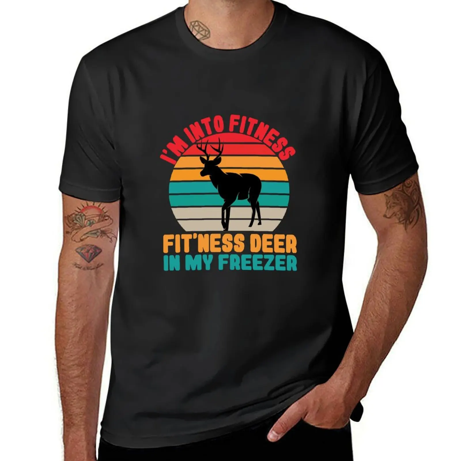 

i'm into fitness fit'ness deer in my freezer T-Shirt boys whites Blouse plus size clothes shirts graphic tee men
