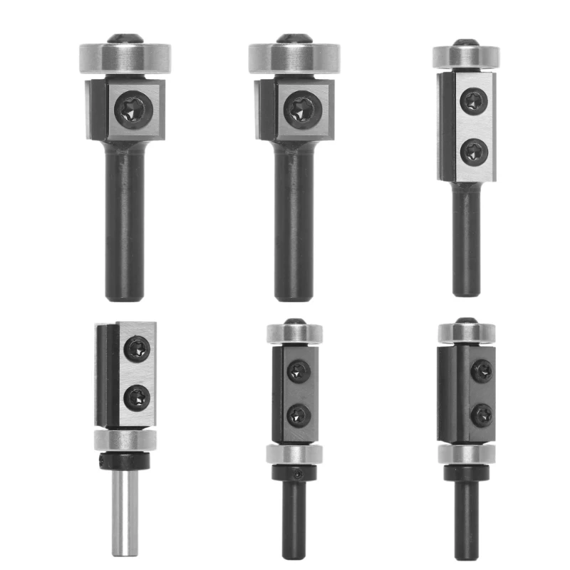 

Reversible Plates Flush Cutter 8 mm Shank, Flush Cutter with 2-Sided Interchangeable Carbides Flush Trimming Router Bit