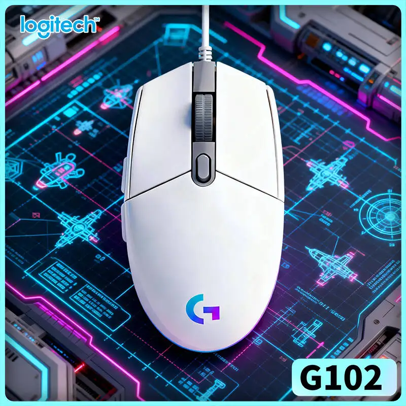 Logitech G102 Wired Gaming Mouse, HERO Sensor, 8000 DPI Precision, RGB Backlit, 6 Buttons for Work and Gaming