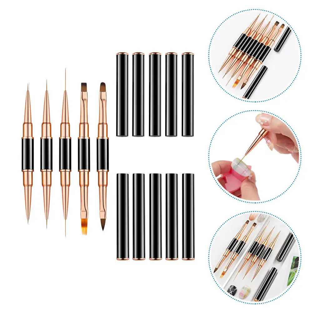 

5Pcs Nail Art Liner Pens Premium Nylon Brush Tips Portable Compact Design for DIY Nail Painting Manicure Drawing Salon Tools