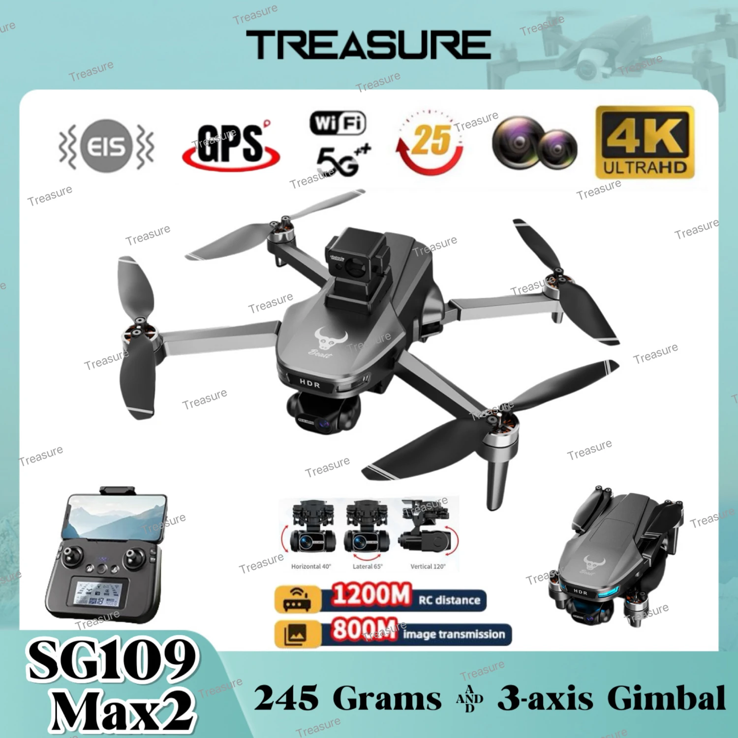 ZLL SG109 Max2 4K kamera HD Mini Drone trójosiowy gimbal unikanie przeszkód GPS Drone składany quadcopter