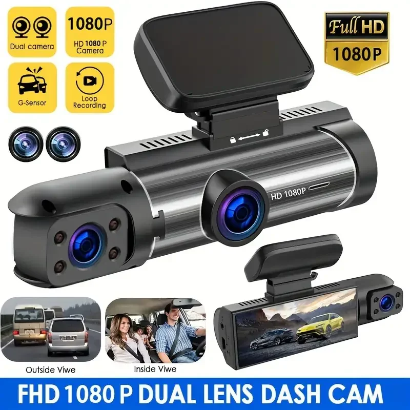 2 Lens  Camera WIth 32GB Memory Card 1080P  Car   Video Recorder Rearview Mirror  Cam Front & Inner Camera