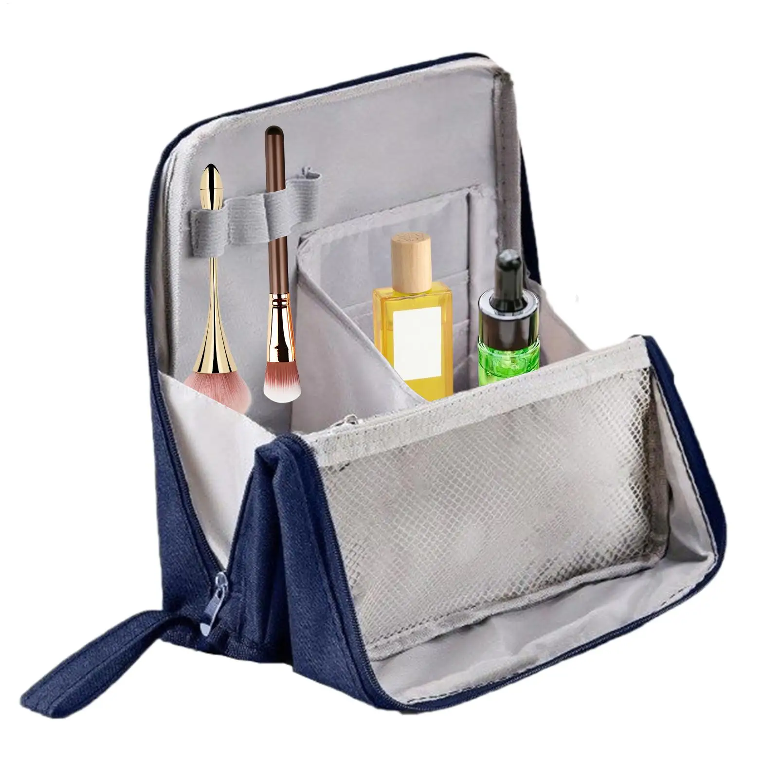 

Stand Up Makeup Bag Large Capacity Waterproof Vertical Makeup Organizer Beauty Tools Accessories For Lipstick Sunscreen