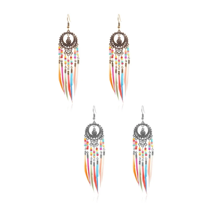 Trendy Pluming Tassels Earrings for Evening Event and Dates Party Supplies